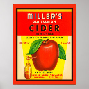 Vintag Miller Apfelwein-Werbung Poster