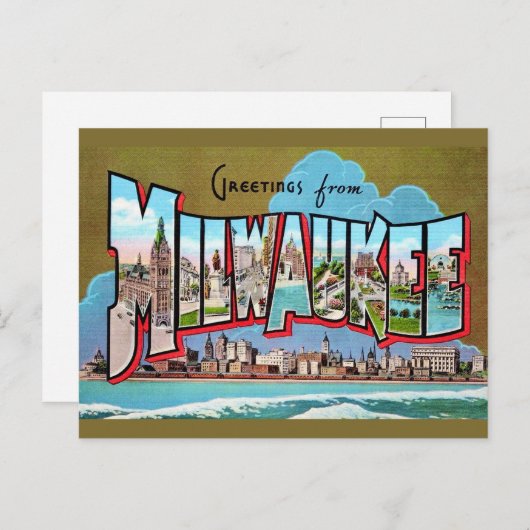 Vintag Milwaukee Grußkarte Postkarte (Vorne/Hinten)