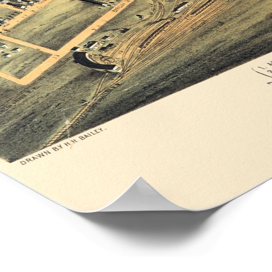 Vintag Milwaukee Wis Map Poster (Ecke)