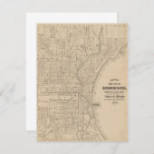 Vintag Milwaukee, Wisconsin Karte (Vorne/Hinten)