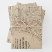 Vintag Milwaukee, Wisconsin Karte Geschenkpapier Set (Beispiel)