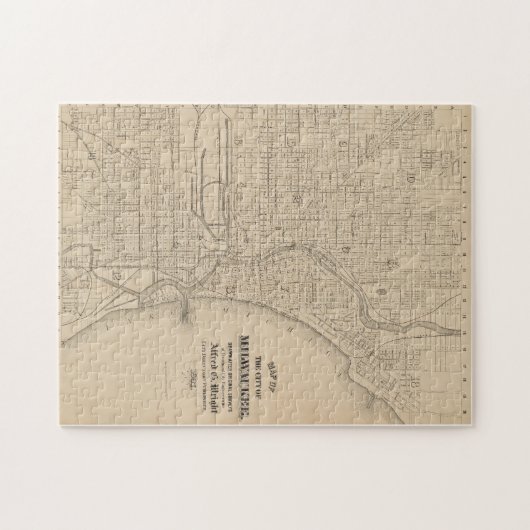 Vintag Milwaukee, Wisconsin Karte Puzzle (Horizontal)