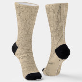 Vintag Milwaukee, Wisconsin Karte Socken (Gewinkelt)