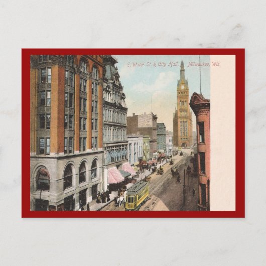 Vintag Milwaukee Wisconsin Postkarte (Vorderseite)