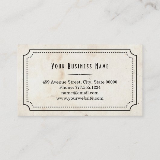 Vintag minimale Visitenkarte (Rückseite)