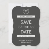 Vintag Minimalistisch Schwarz Save the Date (Vorderseite)
