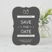 Vintag Minimalistisch Schwarz Save the Date (Stehend Vorderseite)