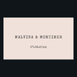 Vintag-minimalistische Schreibmaschinenhochzeit Rechteckiger Aufkleber<br><div class="desc">Ein minimalistisches und Vintages Design für Ihr Hochzeitsgeschenk: Wählen Sie diese Retro-und dennoch moderne Hochzeitssuite mit Schreibmaschine Schriftart. Vollständig anpassbar,  für die Liebhaber der Einfachheit.</div>