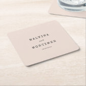 Vintag-minimalistische Schreibmaschinenhochzeit Rechteckiger Pappuntersetzer (angewinkelt)