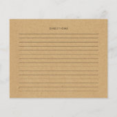 Vintag-minimalistisches Brautparty-Rezept (Rückseite)