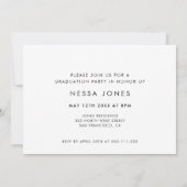 Vintag-minimalistisches Graduierungsparty Foto ein Ankündigung (Rückseite)