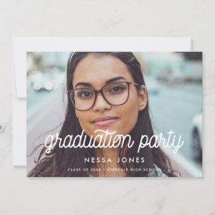 Vintag-minimalistisches Graduierungsparty Foto ein Ankündigung