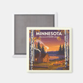 Vintag Minnesota Magnet (Vorderseite/Rückseite)