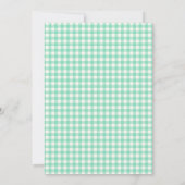 Vintag Mint Green Gingham Kariertes Brautparty Einladung (Rückseite)