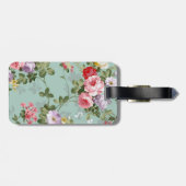 Vintag-Minze-Green-Floral-Design  Gepäckanhänger (Rückseite horizontal)