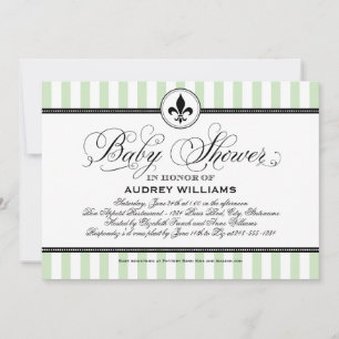 Vintag Minze Green Lilie French Baby Shower Einladung