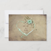 Vintag Minze Green Rose Bouquet UAWG RSVP Karte (Rückseite)