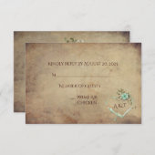 Vintag Minze Green Rose Bouquet UAWG RSVP Karte (Vorne/Hinten)