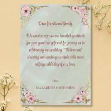 Vintag Minze Peony Dankeschön-Karte