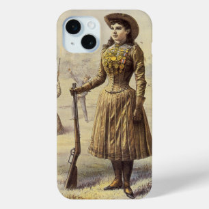 Vintag Miss Annie Oakley, Western Cowgirl iPhone 15 Mini Hülle