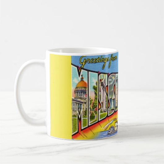 Vintag Mississippi Grüße Kaffeetasse (Links)