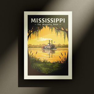 Vintag Mississippi Postkarte
