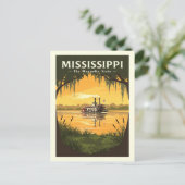 Vintag Mississippi Postkarte (Stehend Vorderseite)