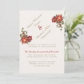 Vintag Mistletoe Winter Wedding Einladung (Stehend Vorderseite)