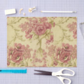 Vintag, mit Blumen, korallenrot, rosa, Rosen, Seidenpapier (Handwerk)