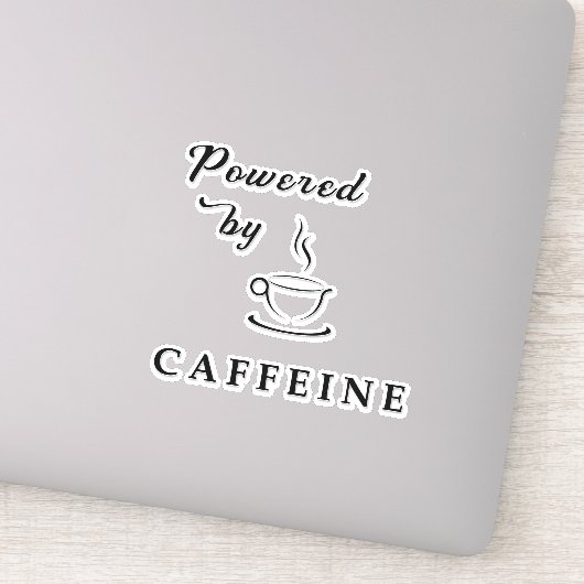 Vintag mit Coffein-Typografie-Zitat Aufkleber (Detail)