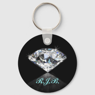 Vintag Mit Monogramm Coole Solitaire Diamond Black Schlüsselanhänger