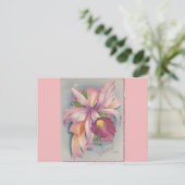 Vintag mit Orchid Postkarte (Stehend Vorderseite)