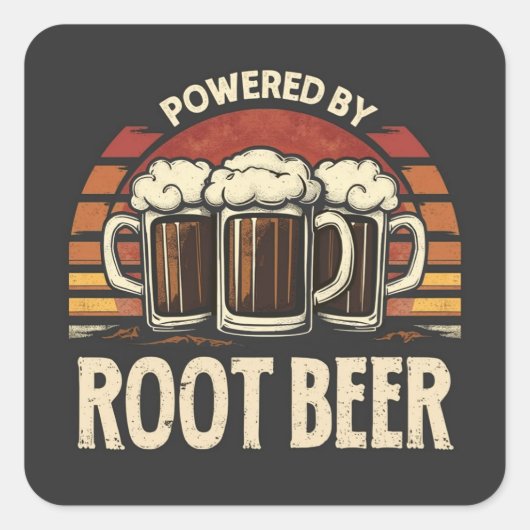 Vintag mit Root Beer Funny Drinking Quadratischer Aufkleber (Vorderseite)