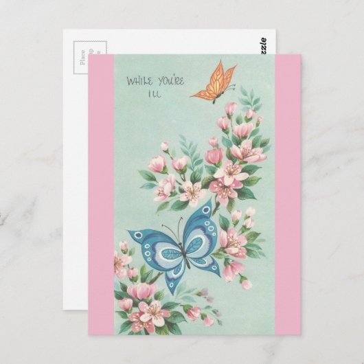 Vintag mit Schmetterlingen gut machen Postkarte (Vorne/Hinten)