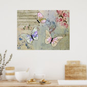 Vintag mit Schmetterlingen Poster (Küche)