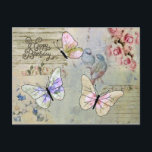 Vintag mit Schmetterlingen Postkarte<br><div class="desc">Vintage Geburtstagskarte</div>
