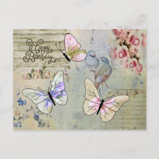 Vintag mit Schmetterlingen Postkarte