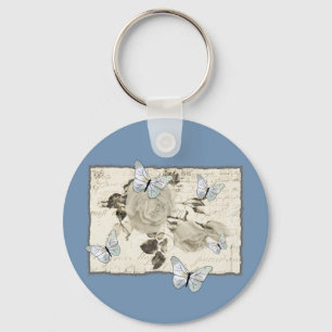 Vintag mit Schmetterlingen Schlüsselanhänger