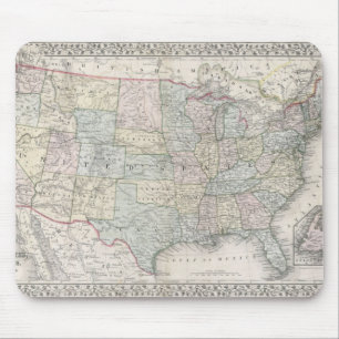 Vintag Mitchell Map of the United Staaten (1867) Mousepad