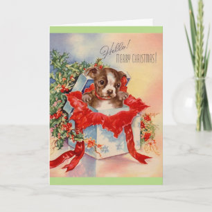 Vintag Mitte Jahrhundert Beautiful Baby Boston Ter Feiertagskarte