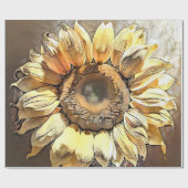 Vintag Modern Art Sonnenblumensammlung Geschenkpapier (Flach)