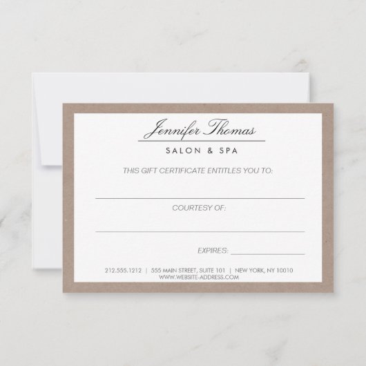 Vintag Modern Blumenmotiv Schönheitssalon Geschenk (Rückseite)