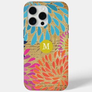 Vintag Modern Emphemera Blume Monogram iPhone 5 15 Pro Max Hülle