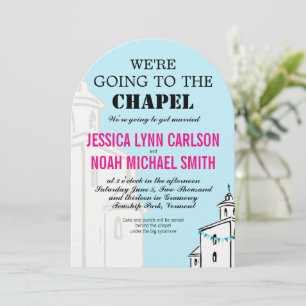 Vintag Modern Wir gehen zur Kapellhochzeit Einladung