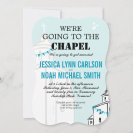 Vintag Modern Wir gehen zur Kapellhochzeit Einladung