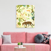 Vintag Moderne Blume Tiger Dschungel Tropisch Leinwanddruck (Insitu (Wohnzimmer))