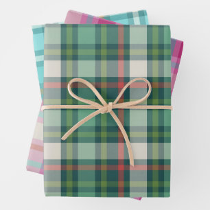 Vintag Moderne Geschenkwrap Kariert Geschenkpapier Set