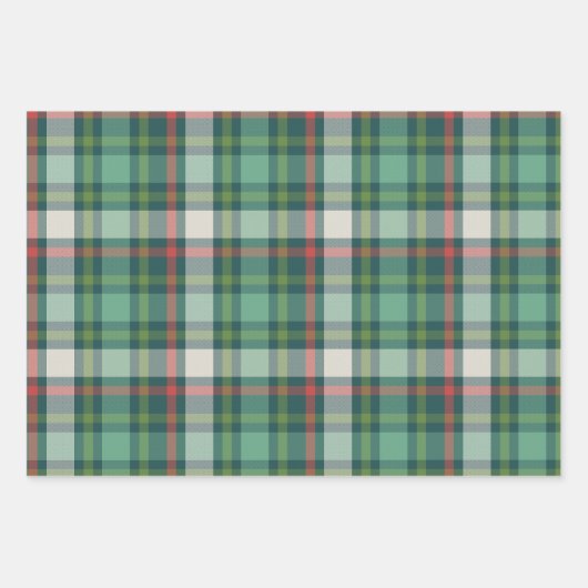 Vintag Moderne Geschenkwrap Kariert Geschenkpapier Set (Vorderseite)