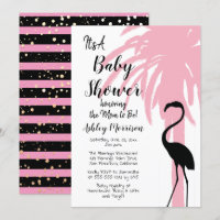 Vintag moderne rosa Flamingo Palm Tree Babydusche
