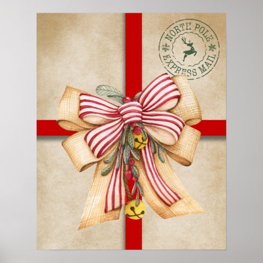 Vintag Moderne Weihnachtsmauer Kunstdekoration Poster (Vorne)